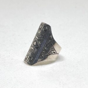 Berber Sterling Silver Ring: Engraved Tuareg Tribal Jewelry, Size 7 US