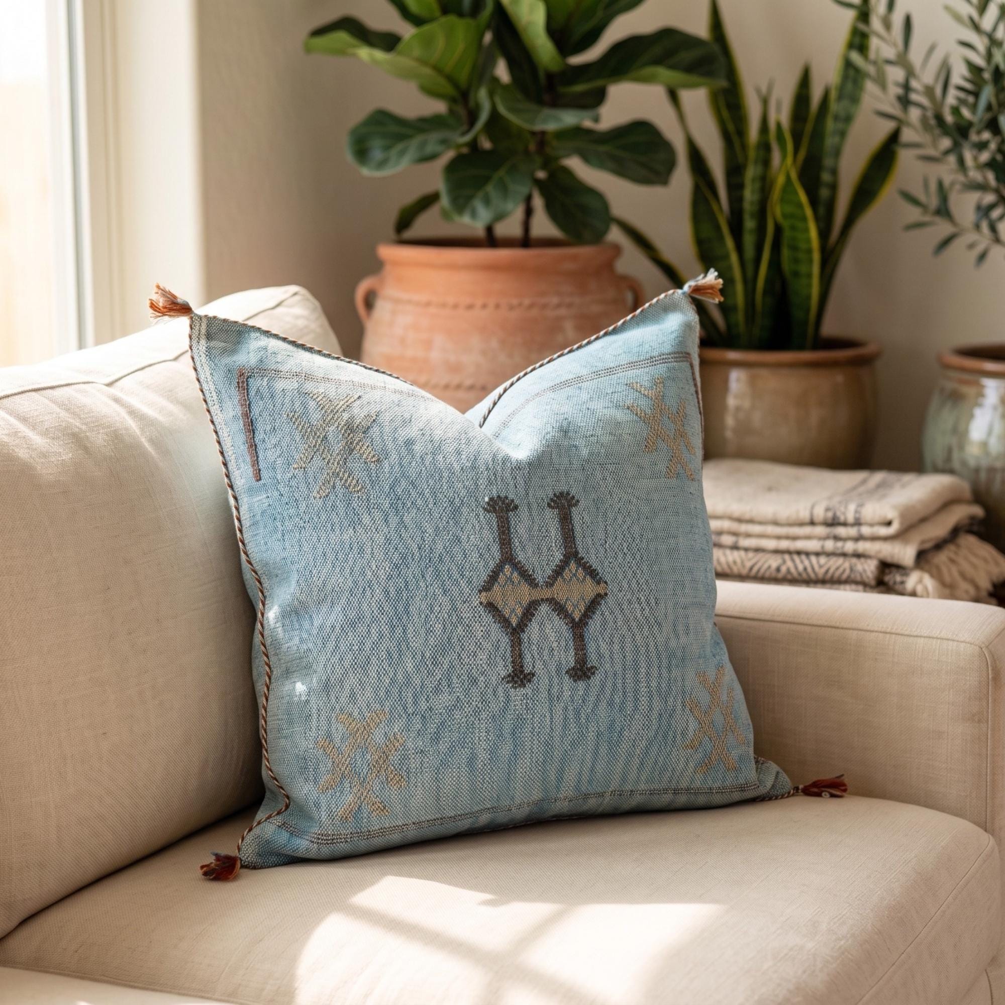 Berber Handmade cactus silk cushion case sabra Pillow