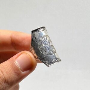 Handmade Berber Sterling Silver Ring: Tuareg African Long Engraved Tribal Ethnic Boho Jewelry