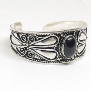 Handmade Berber Plated Silver Cuff Bracelet: Tribal Jewelry