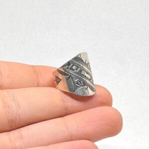 Handmade Tuareg Berber Sterling Silver Ring: Tribal Jewelry, US Size 8