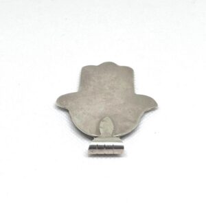 Antique Amazigh Engraved Silver Hamsa Pendant: Old Judaica Hand of Fatima Pendant Necklace