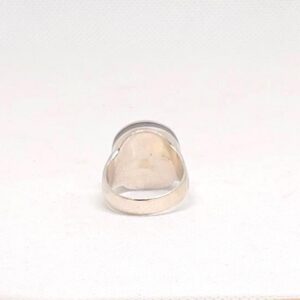 Engraved Ebony & Sterling Silver Tuareg Ring: Berber Tribal Jewelry