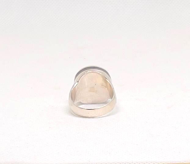 Engraved Ebony & Sterling Silver Tuareg Ring: Berber Tribal Jewelry