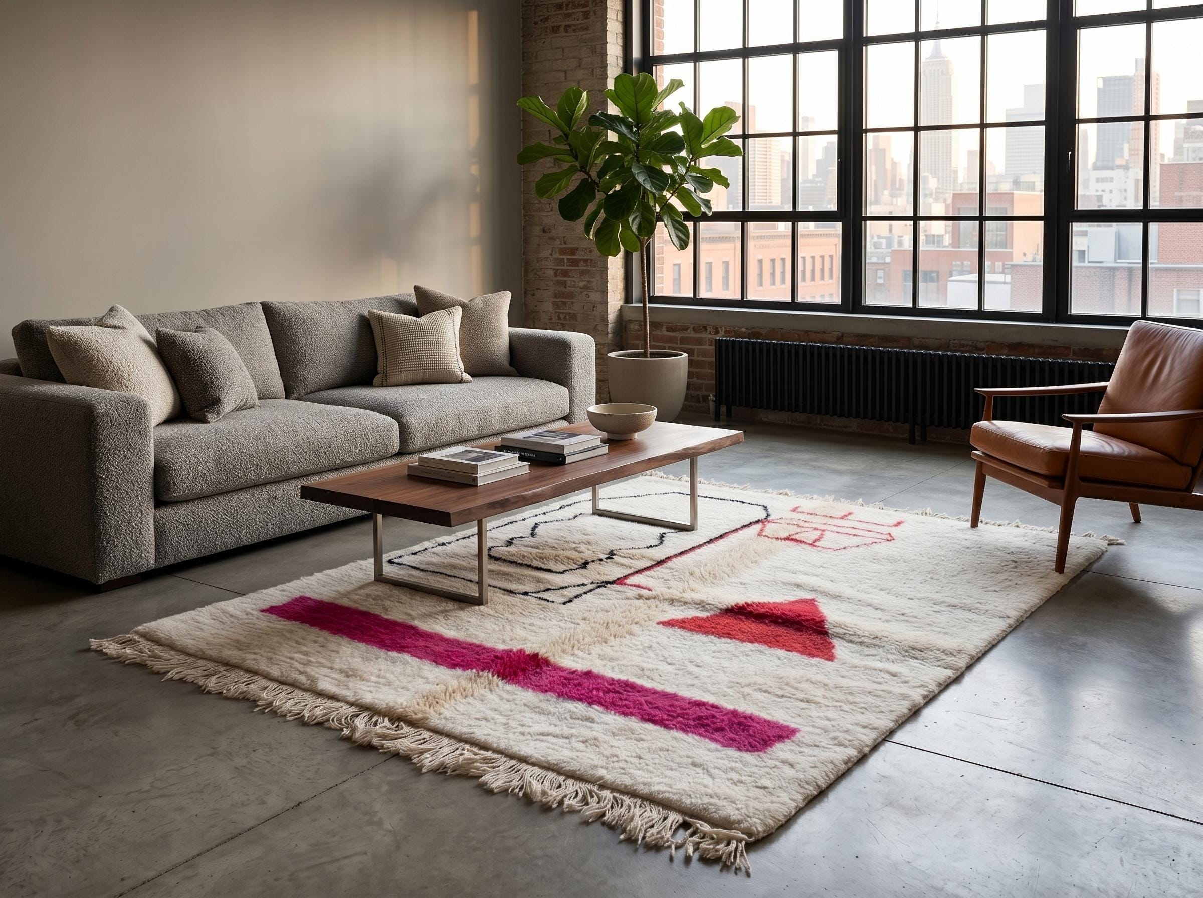 Berber Ivory Beni Ourain Rug