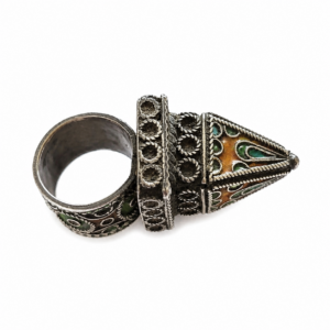 Amazigh à cône pyramidale Silver Ring tribale berbère