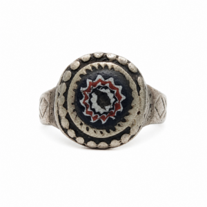 Amazigh Antique Silver Chevron Bead Ring Size 7