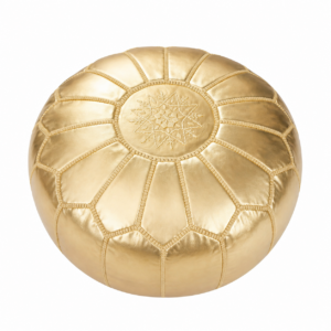 Amazigh Artisanal Faux-Leather Pouffe Handmade Delivered stuffed Pouf
