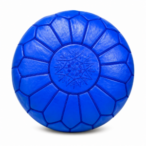 Amazigh Artisanal Leather Pouffe Handmade Delivered stuffed Pouf