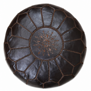 Amazigh Artisanal Leather Pouffe Handmade Delivered stuffed Pouf