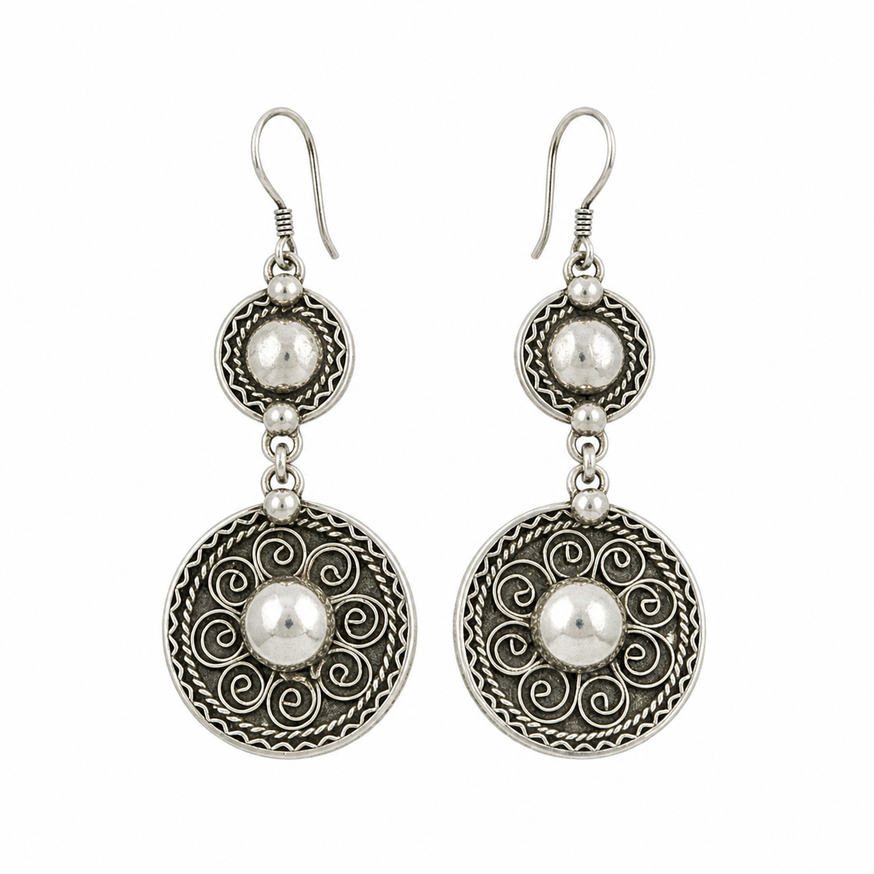 Amazigh Authentic Filigree Silver Handmade Jewelry Traditional Earrings
