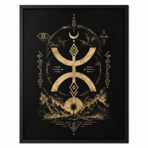 Amazigh Berber Black Gold Modern Symbol Digital Download Wall Art