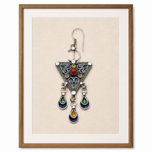 Amazigh Berber Enamel Earrings Jewelry Print Digital Wall Art