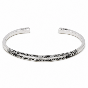Amazigh Berber gravé Hand-Engraved 925 Silver Adjustable Cuff Bracelet