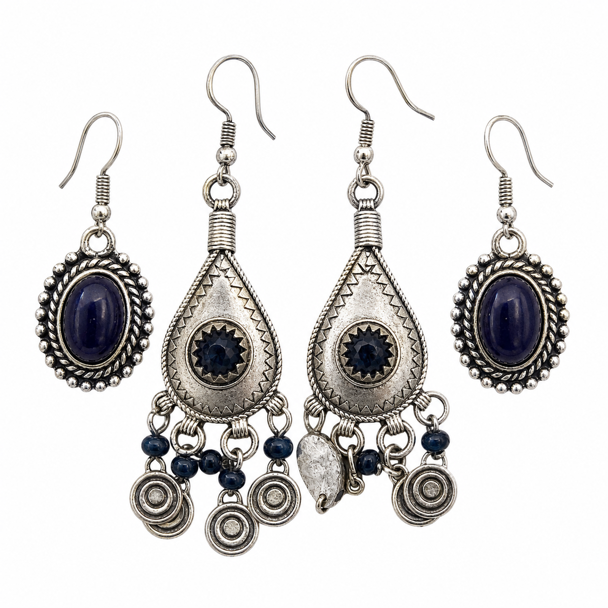 Amazigh Berber Handmade Tribal Stone Boho Statement Earrings