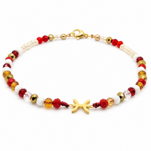 Amazigh Berber Kabyle Yaz Stainless Steel Glass Bead Bracelet
