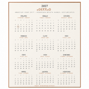 Amazigh Berber Tifinagh Tamazight Calendar Month Names Wall Art