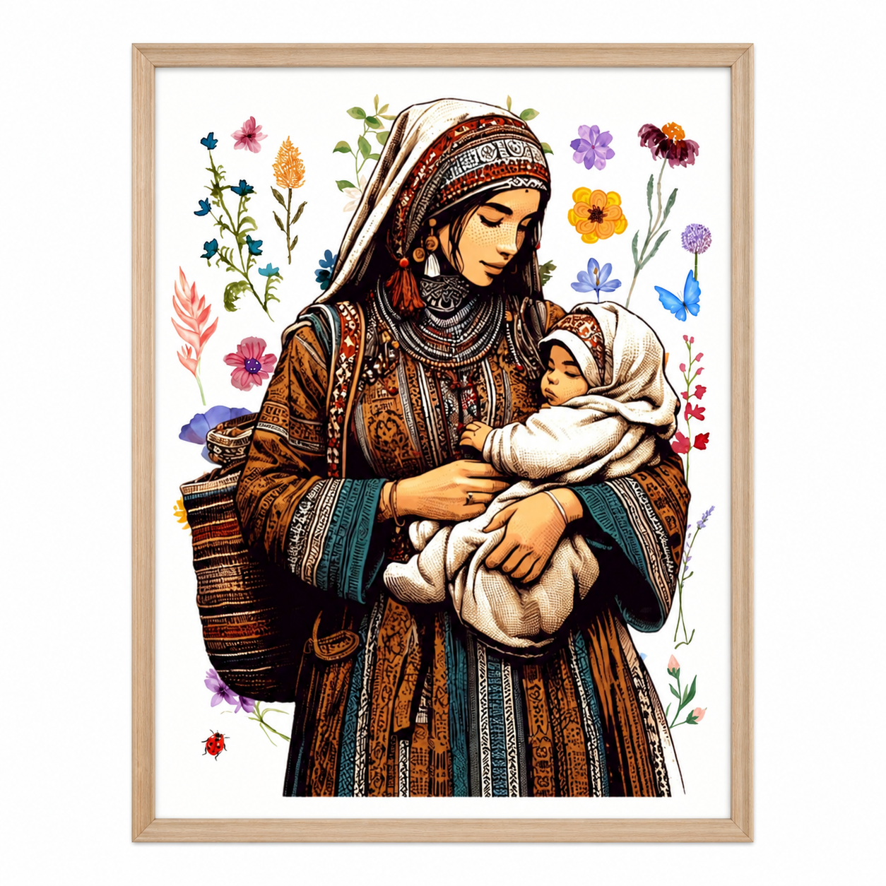 Amazigh Berber Woman Art Print Digital Illustration Download Bracelet