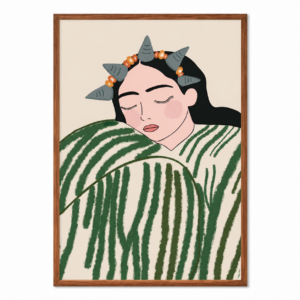 Amazigh Berber Woman Portrait Digital Poster Illustration Wall Art