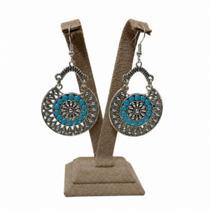 Amazigh Blue and Yellow Enamel Tribal Lightweight Dangle Earrings