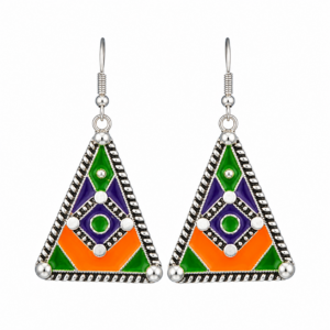 Amazigh Boucles d oreilles ethniques triangulaires Kabyle Earrings