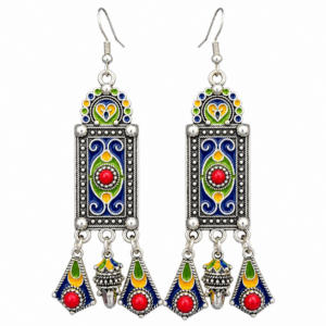 Amazigh Boucles d oreilles kabyles métal argenté Earrings