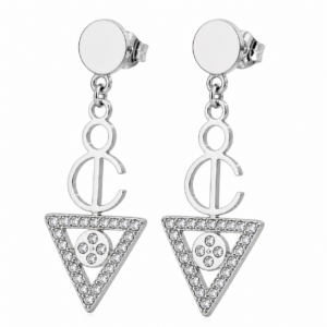 Amazigh Boucles d’oreilles femme- kabyle berbère acier inoxydable plaqué rhodium et pierres