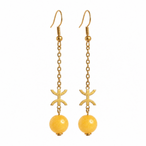 Amazigh Boucles d’oreilles YAZ tifinagh acier inoxydable avec pierres naturelles Adaptation moderne
