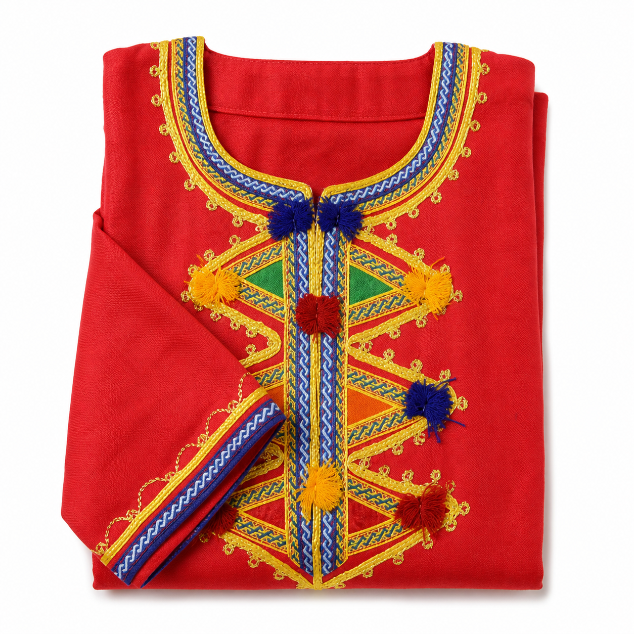 Amazigh Caftan Clothing Cotton White Red Tuareg Kaftan