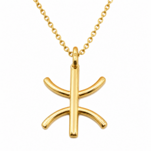 Amazigh Collier Pendentif Yaz Z Free Plaqué Or 3 microns 9 carats
