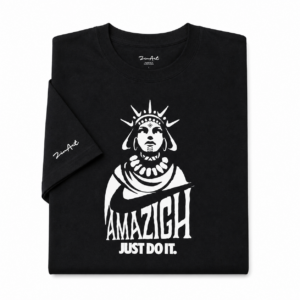 Amazigh Cultural Pride Black Cotton Graphic Streetwear T-Shirt