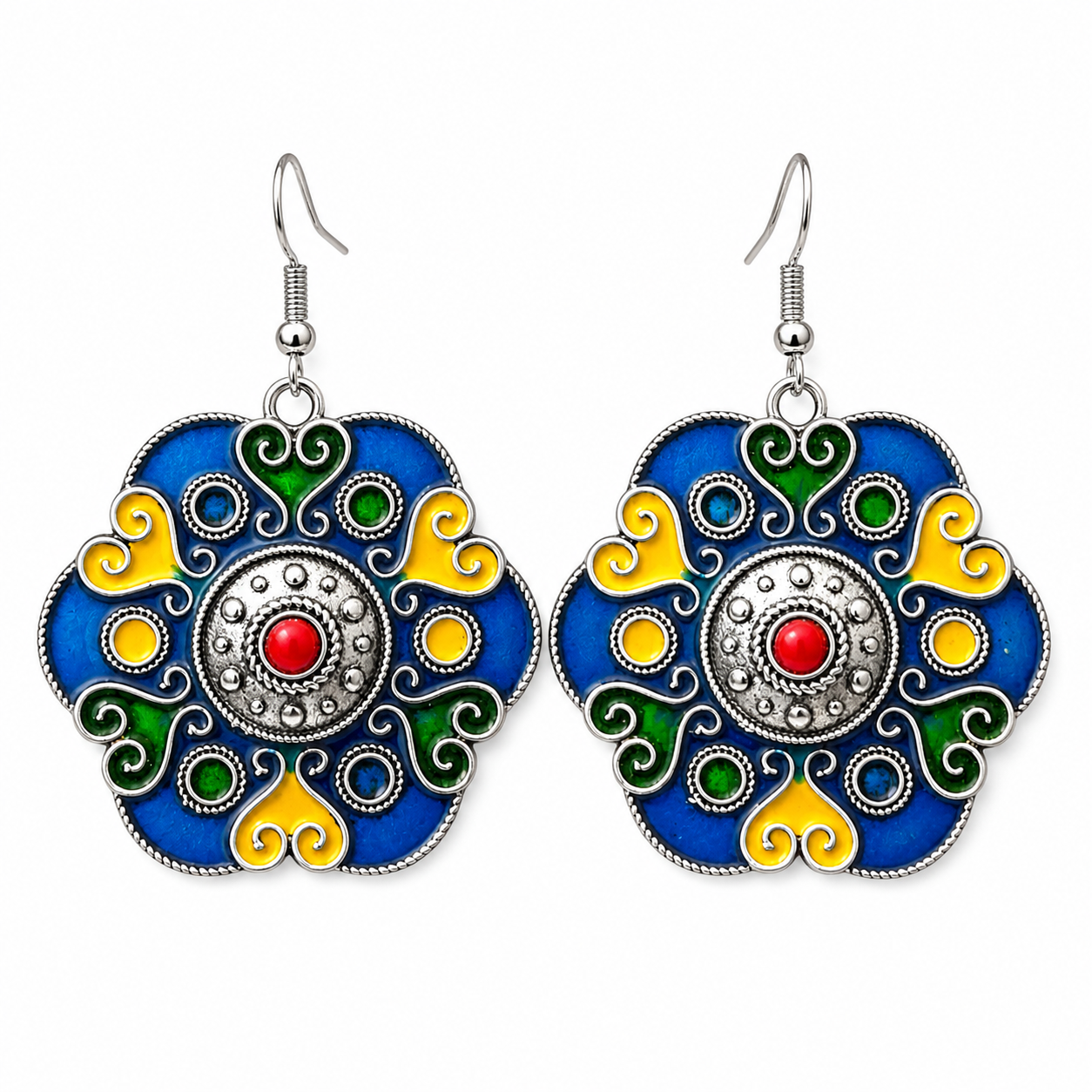 Amazigh Earrings couleurs traditionnelles kabyles berbère in acier inoxydables