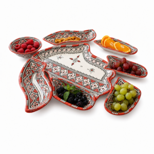 Amazigh Elegant Serving Set Pieces Handmade Ceramic Piece