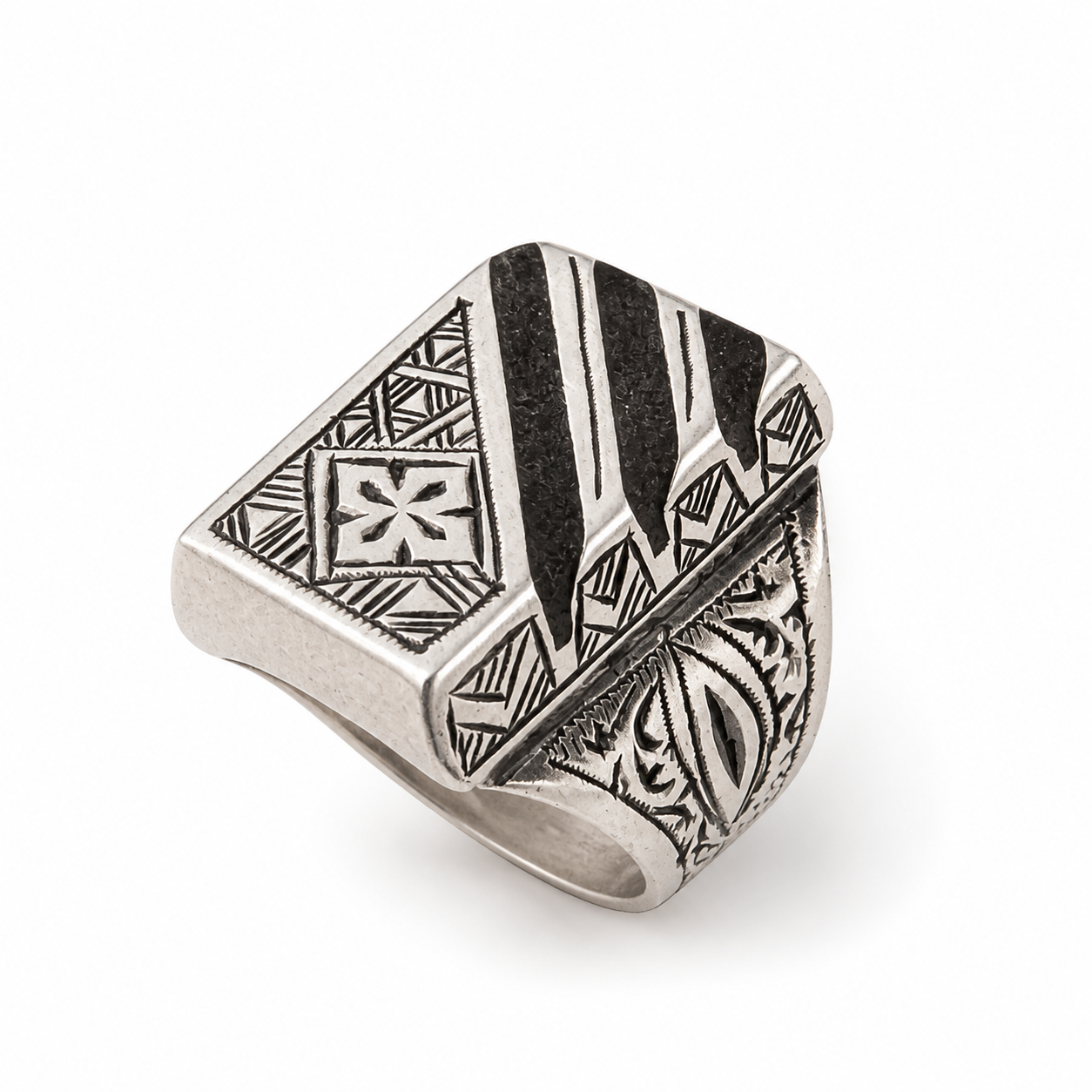 Amazigh Gravure amazighe Ring Silver Tribal Touareg Berbère