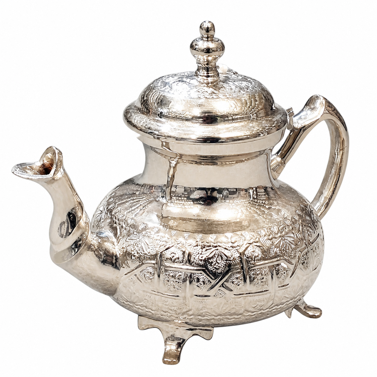 Amazigh Handcrafted Silver Teapot Traditional Engraved Tea Pot