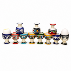 Amazigh Handmade Ceramic Egg Cups Set Hand Mug
