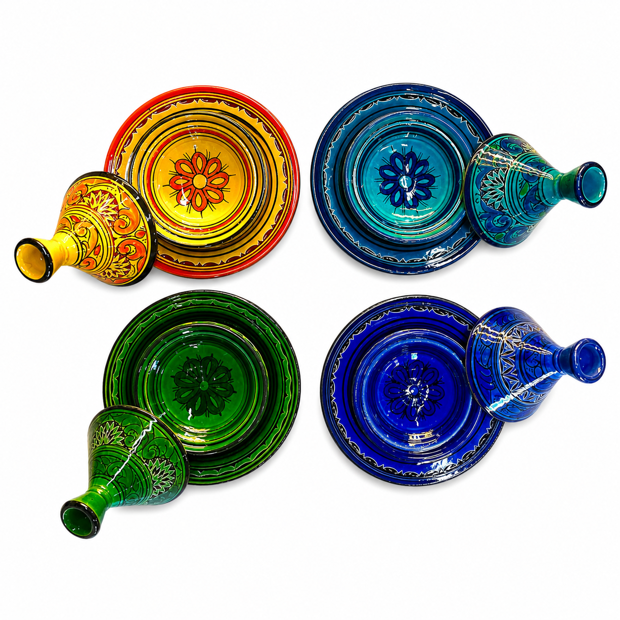 Amazigh Handmade Ceramic Plate Mini Traditional Tagine Set
