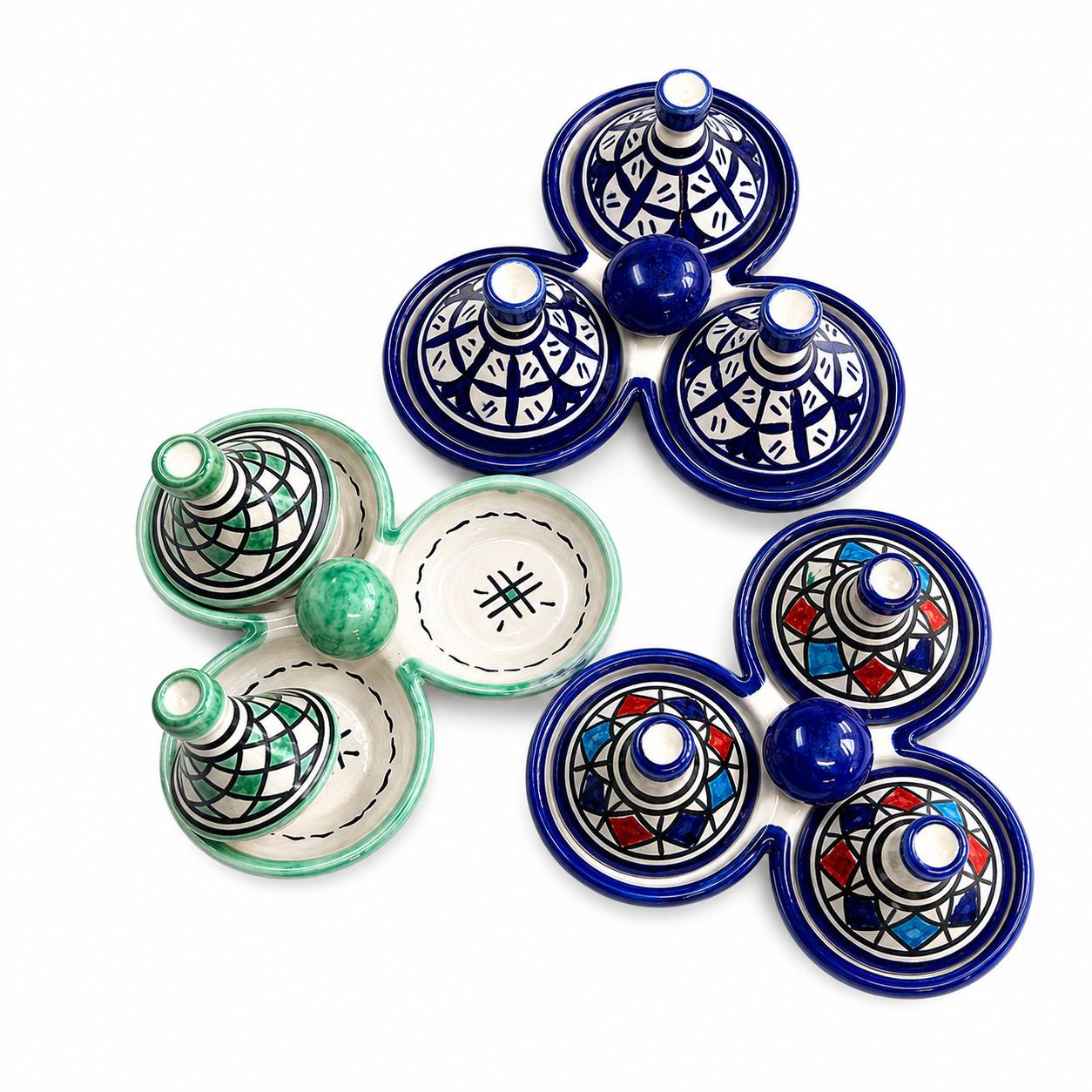 Amazigh Handmade Ceramic Spice Holder Set of 3 Tagine
