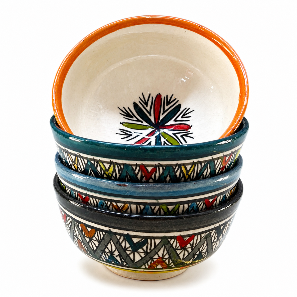 Amazigh Handmade Ceramic Traditional Pottery Hand Painted Bowl
