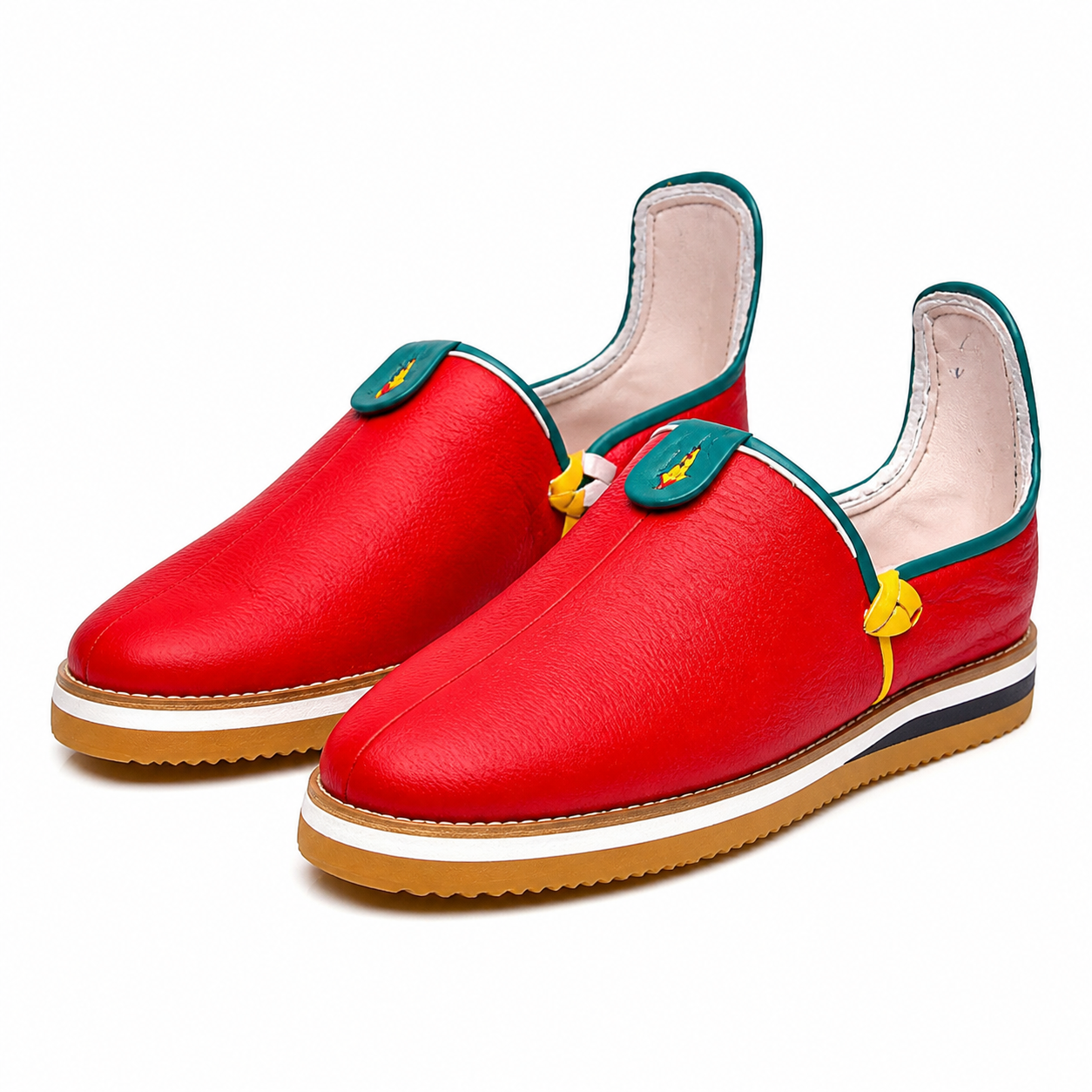 Amazigh Handmade Leather EU 36-44 White Black slippers