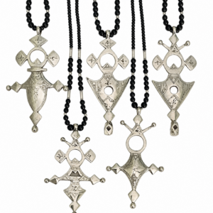 Amazigh HUGE Tuareg Tribal Silver Compass Cross Necklace