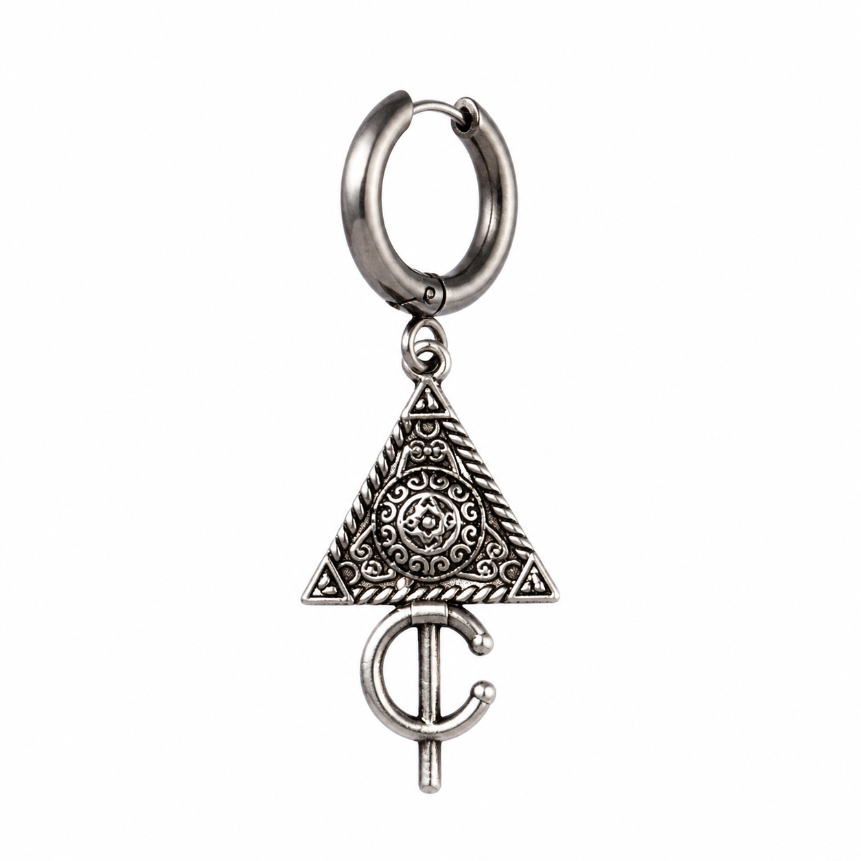 Amazigh Jewelry symbole Earrings Men fibule Stainless Steel