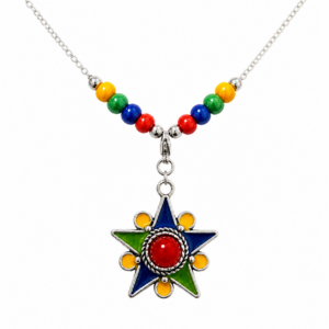 Amazigh Kabyle Beaded Stainless Steel Necklace with Customizable Pendant