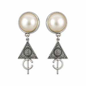 Amazigh Kabyle Fibule Pearl Berbères Stainless Steel Drop Earrings