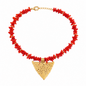 Amazigh Kabyle Red Coral Medallion Corail Necklace Jewelry