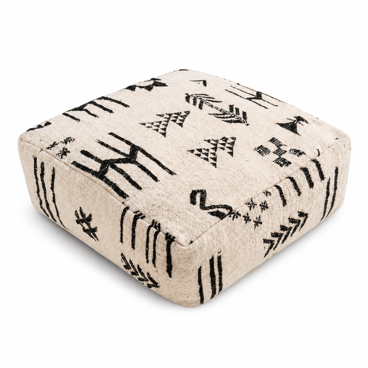 Amazigh Kilim Wool Floor Cushion Cover Boho Pouf