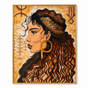 Amazigh La Gazelle Modern Watercolor Portrait Digital Wall Art