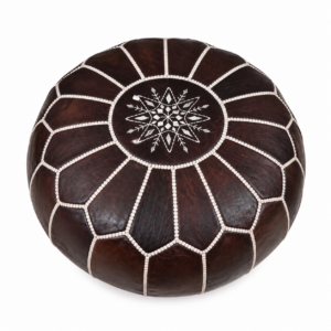 Amazigh Leather Handmade ottoman Delivered stuffed footstool Pouf
