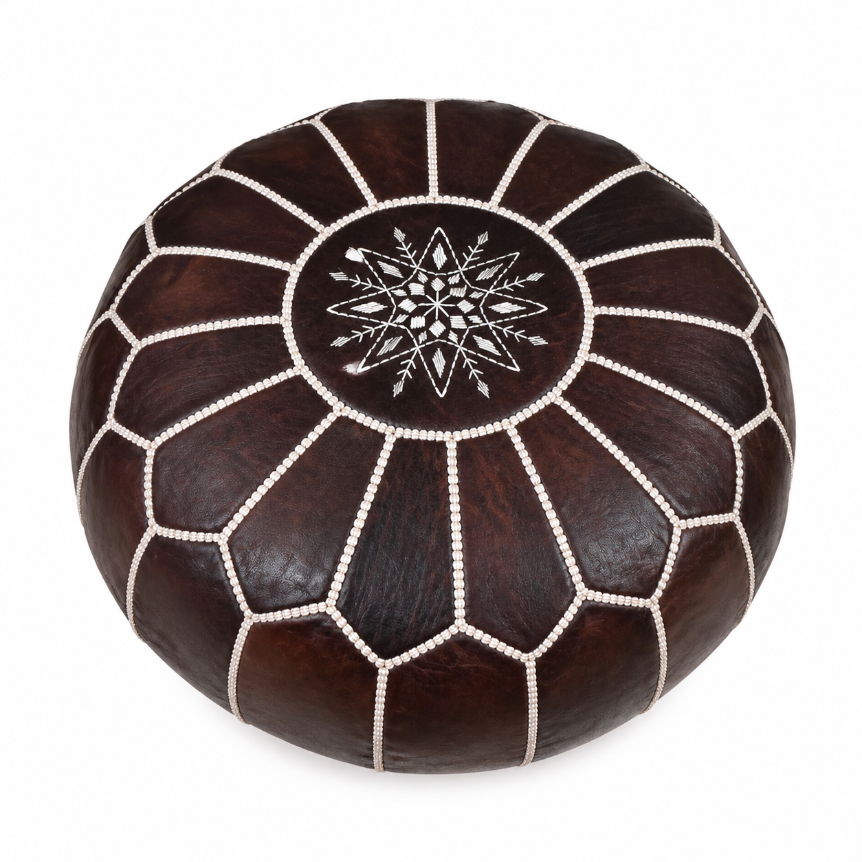 Amazigh Leather Handmade ottoman Delivered stuffed footstool Pouf