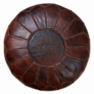 Amazigh Leather Pouffe Handmade Delivered stuffed Ottoman Pouf